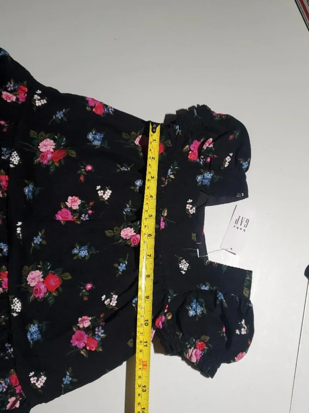 BabyGap Black Corduroy Floral Print Dress NWT sz 2 yrs